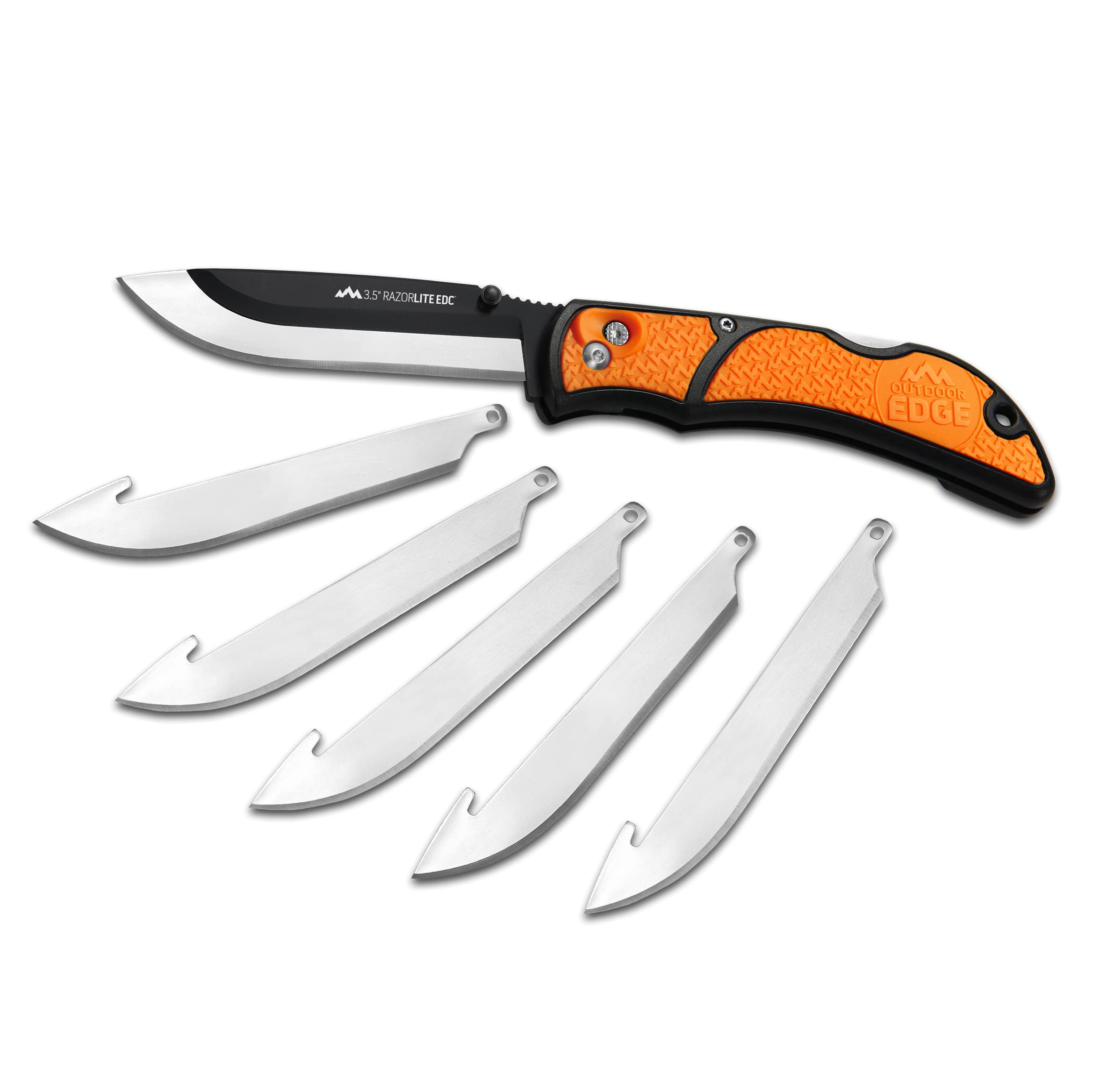 Outdoor Edge RazorLite EDC replaceable-blade knife in blaze orange