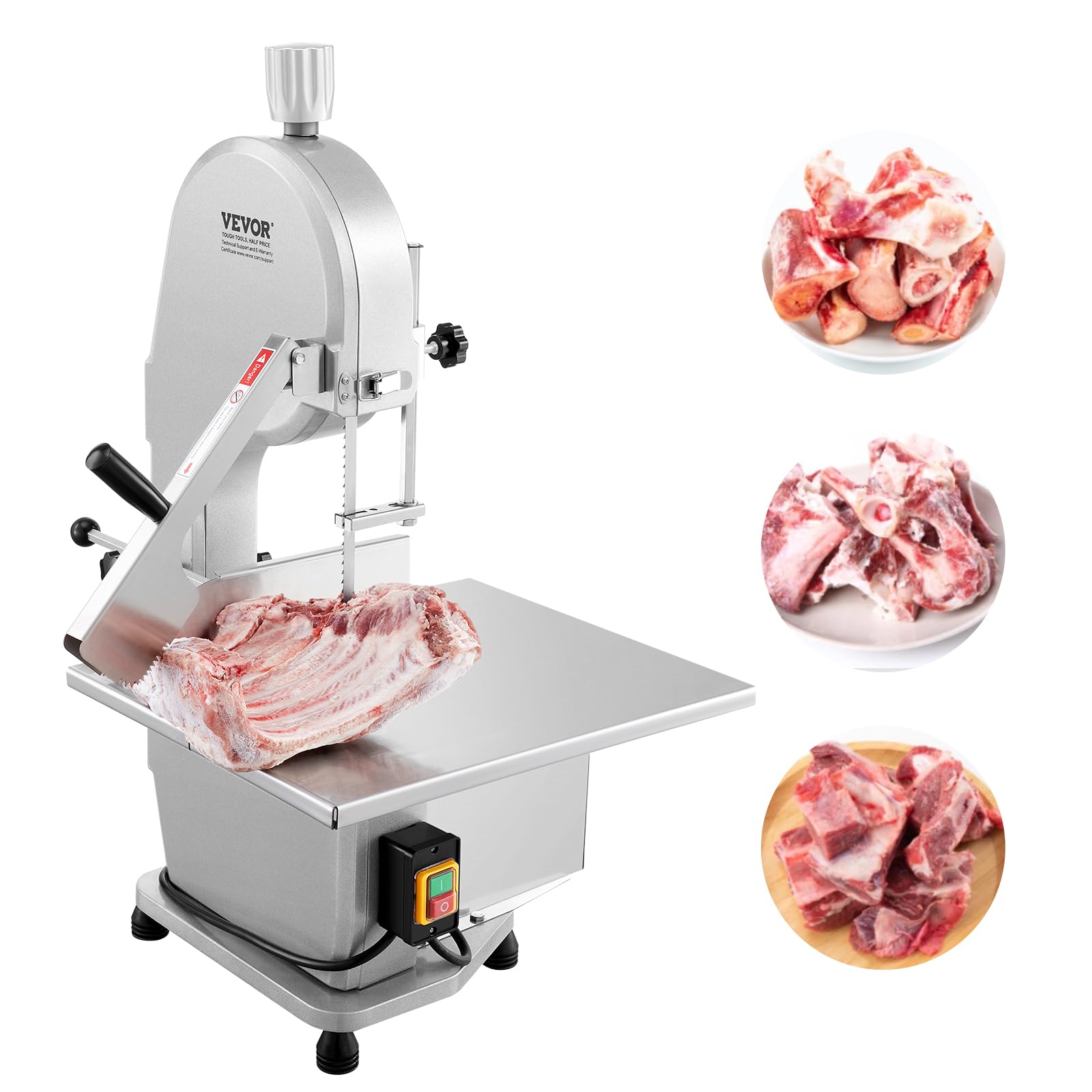 VEVOR Commercial Electric Meat Bandsaw 1800W Stainless Steel