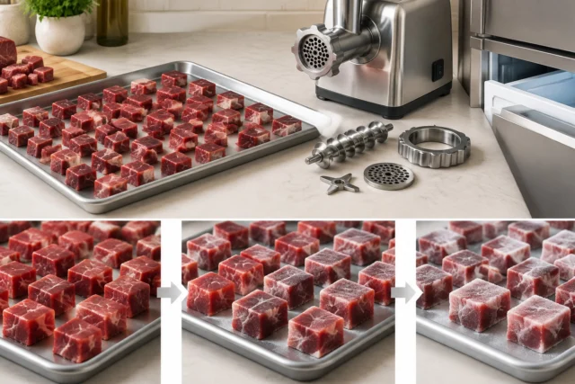 How Long to Freeze Meat Before Grinding: Firm, Not Solid